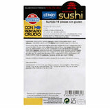 Gluten - free salmon sushi selection contains 4 salmon nigri, 4 salmon rolls, 4 salmon maki and 4 salmon sashimi